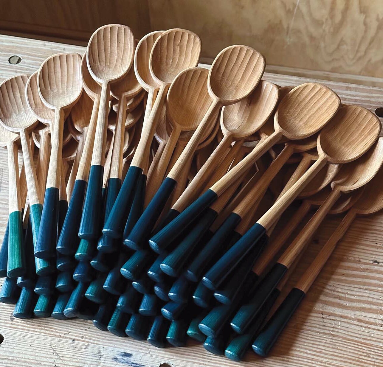 hand-carved wood spoons by Dawson Moore