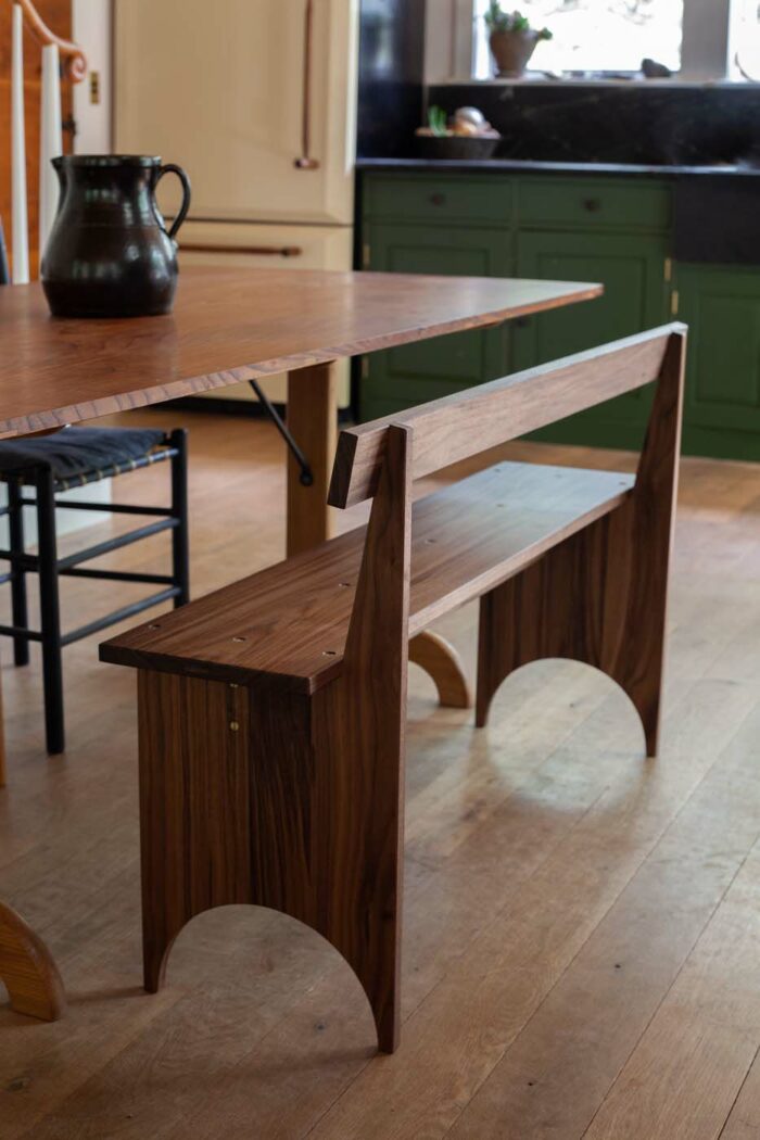 hardwood bench and table by Brian Persico