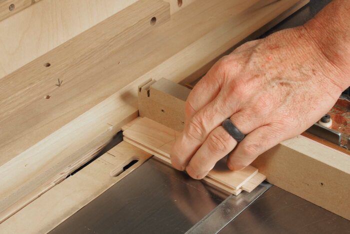 tenoning the rails for the bottom pieces